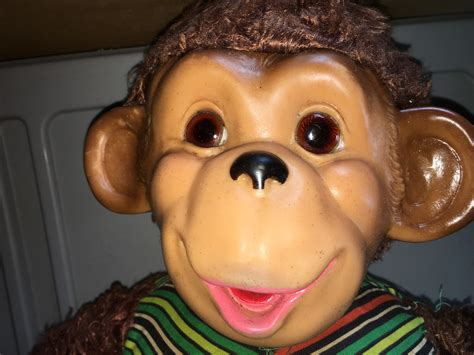 Vintage Rubber Face Monkey Puppetmarionette 10 Tall Aghipbacid