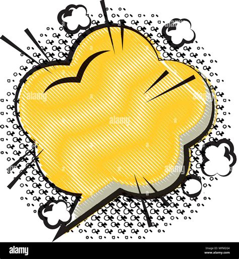 Comic Empty Speech Bubble On Halftone Dots Background In Pop Art Style