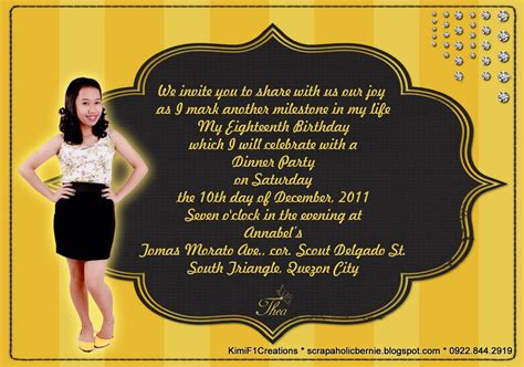 Most debut celebrations revolve around a theme, and these themes have dress codes to follow. Invitation For Debut Birthday Quotes. QuotesGram