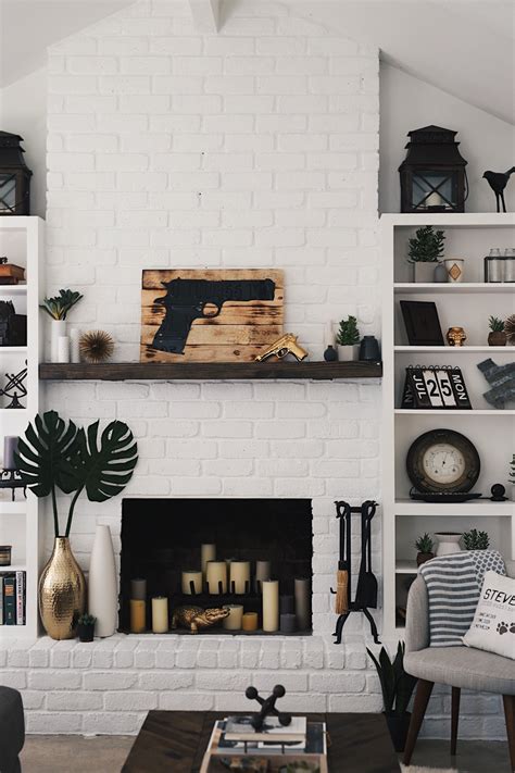 Whitewashing a brick fireplace is an easy way to change the style of your living room. How to Easily & Affordably Paint a Brick Fireplace White ...