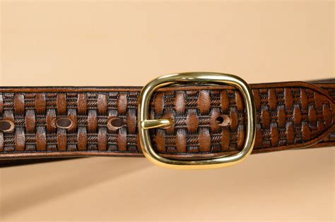 Custom Basketweave Leather Belt Beautiful Hand Tooled Etsy