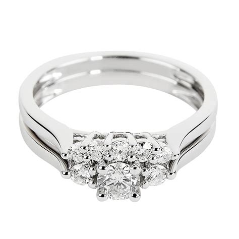 Berrys 18ct White Gold Diamond Bridal Set Ring