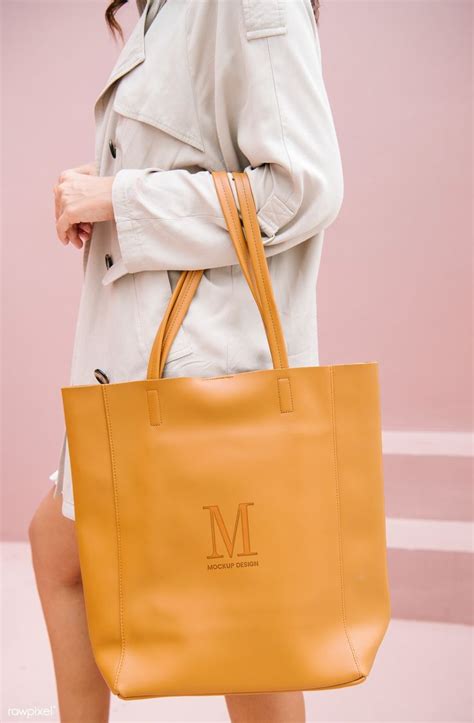 Download Download premium psd of Woman carrying a brown handbag ...