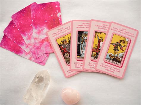 Pink Tarot Deck With Keywords Oracle Cards 78 Cards Oracle Etsy