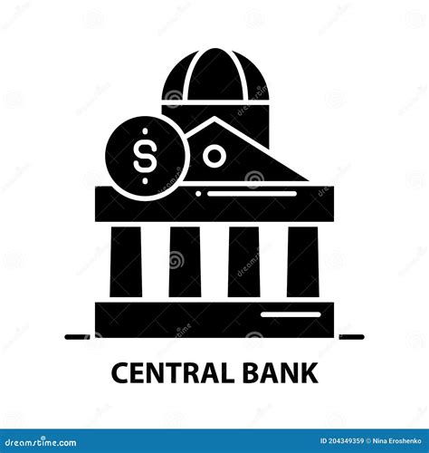 Central Bank Icon Black Vector Sign With Editable Strokes Concept