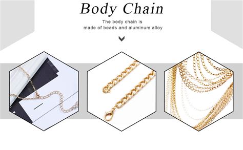 Amazon Yomiie Pearl Body Chain Sexy Cross Chest Chain Multilayer