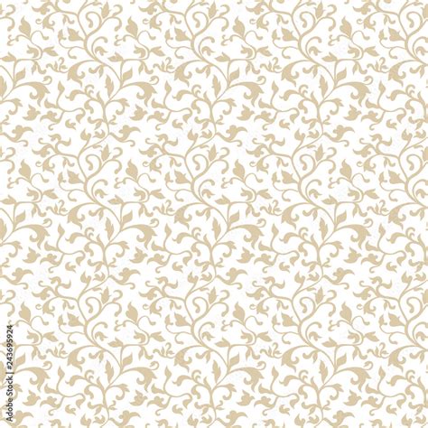 Fototapeta Hampton I Marynistyczny Seamless Gold Floral Damask Pattern