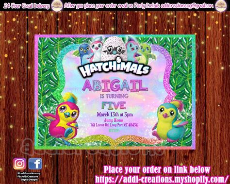 Hatchimal Party Customized Item Hatchimal Birthday Invitations Hatchimal Invitations