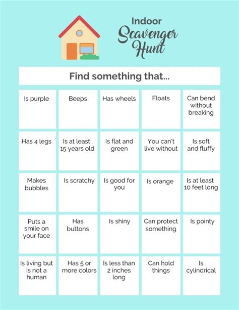 Home scavenger hunt items list. Indoor Scavenger Hunt for Kids - Destination Imagination