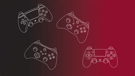 Wallpaper Controllers Gradient Xbox Playstation Simple Background