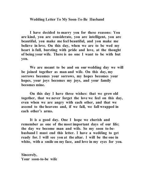 Wedding Letter To My Soon To Be Husband Letter Wedding Bride Groom