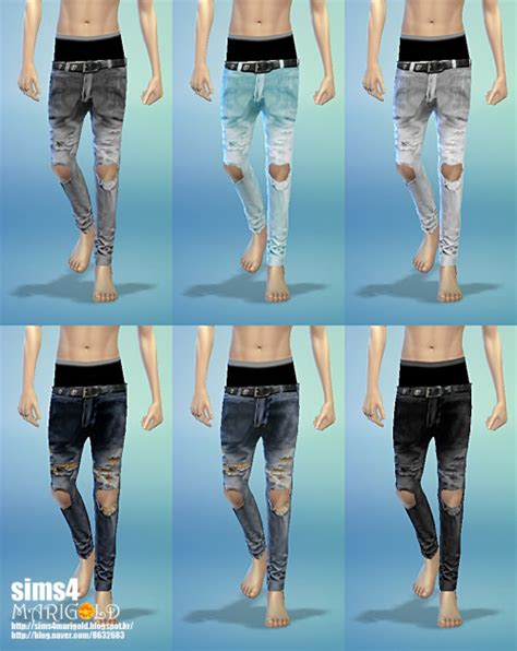 Sagging Destroyed Jeans By Marigold Sims 4 Nexus