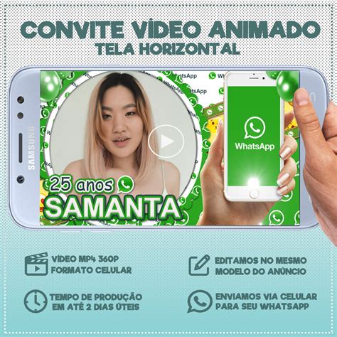 Convite Vídeo Animado Whatsapp Elo7 Produtos Especiais
