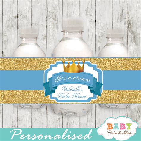 Blue And Gold Royal Prince Personalized Bottle Labels D Baby