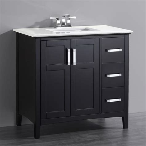 36 black wall hung modern bathroom vanity with faucet, medicine cabinet and linen side cabinet option $1254.00 list price: WYNDENHALL Salem 36 inch Contemporary Bath Vanity in Black ...