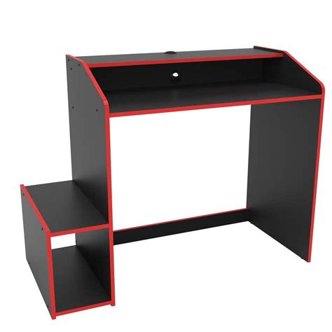 Epic 45 In Black And Red Gaming Desk 401904790002 The Home Depot