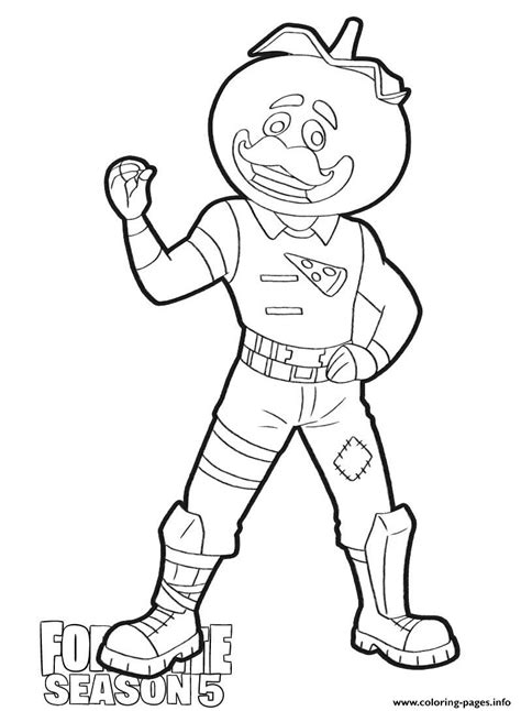 Tomatohead Skin From Fortnite Season 5 Coloring Pages Printable