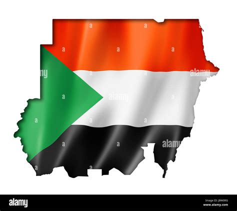 bandera de sudán mapa tridimensional render aislado en blanco fotografía de stock alamy