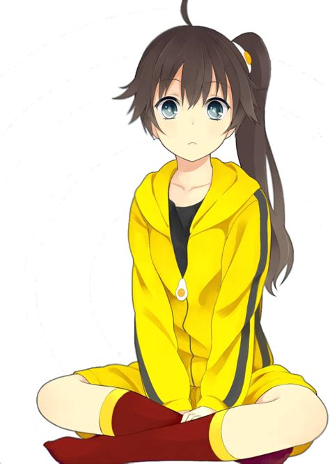Transparent Anime Girl Sitting