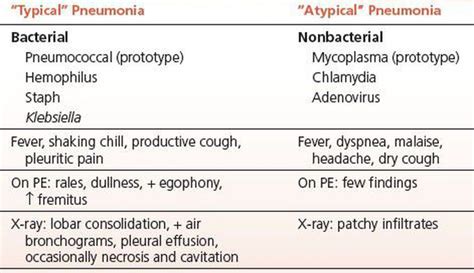 Typical Pneumonia Vs Atypical Pneumonia Community Acquired Medizzy
