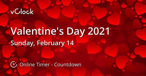 when is valentine s day 2021 countdown timer online vclock