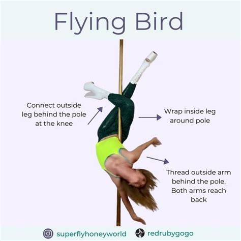 Pole Trick Tutorial Flying Bird Pole Fitness Moves Pole Dance Moves Pole Dancing Fitness
