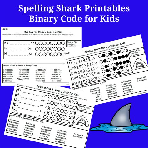 Binary Code For Kids Spelling Shark Printables Jdaniel4s Mom