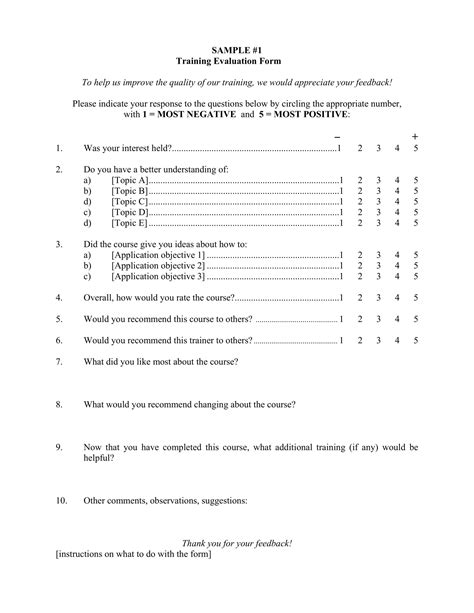 9 Training Evaluation Survey Examples Pdf Word Examples