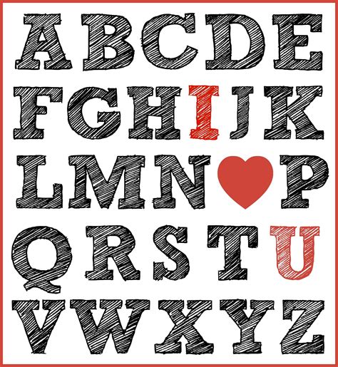 Alphabet love illustrations & vectors. FREE Printable I Love You Print for Valentine's Day | Mama ...