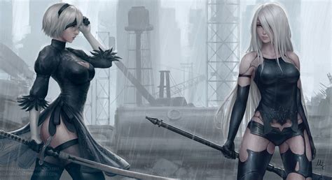 B And A2 Nier Automata Artwork Hd Games 4k Wallpapers Images