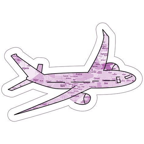 Pegatina de avión color violeta Stickers Cool Preppy Stickers