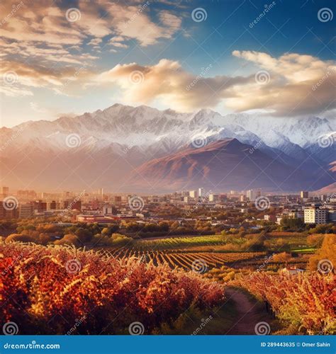 Awe-inspiring Landscape in Mendoza: Andes Mountains, Vineyard, and