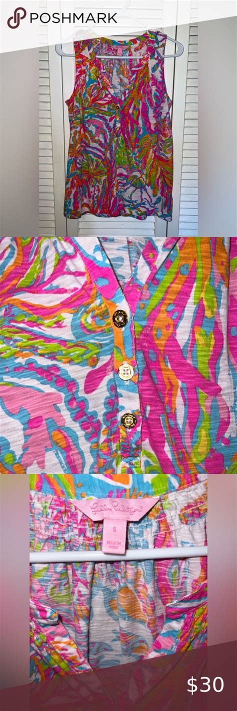 Lilly Pulitzer Essie Top Blouse In Scuba To Cuba Gold In 2023 Lilly