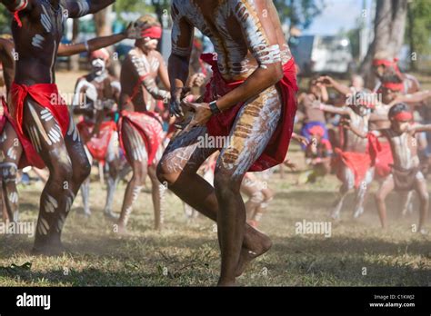 aboriginal dancers at the laura aboriginal dance festival laura queensland australia stock
