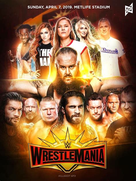Wwe Wrestlemania 35 2019 Poster Wrestlemania 35 Wwe Wrestlemania