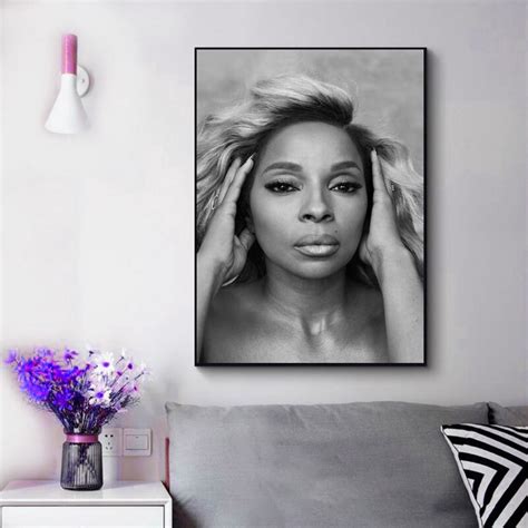 Mary J Blige Canvas Poster Wall Art Home Docor Frameless Etsy