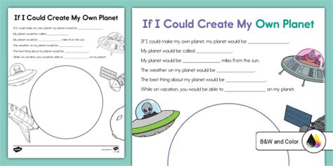If I Could Make My Own Planet Activity Teacher Made