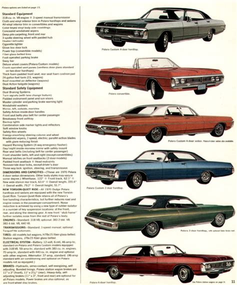 1970 Dodge Full Line Brochure Dodge Brochure Car Ads