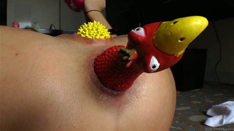 Rubber Chicken Peeks Out Of Roxy Rayes Gaping Asshole