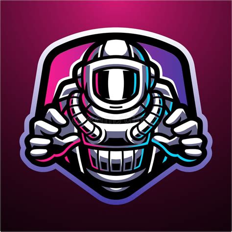 Galaxy Astronaut Esport Logo Mascot Design Stock Vector Illustration