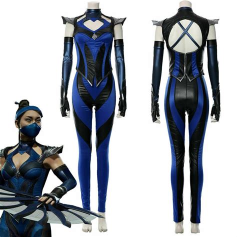 Mortal Kombat 4 Kitana Cosplay Costume Outfits Jumpsuit Halloween