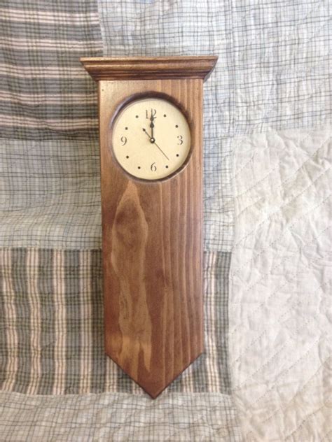 Primitive Wood Wall Clock Small Etsy Small Wall Clock Wood Wall