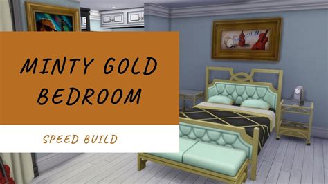 Minty Gold Bedroom The Sims 4 Speed Build Cc Free Youtube