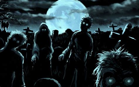 Download Dark Halloween Zombies Wallpaper