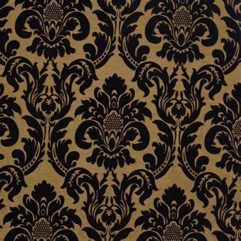 Ferrous Blackgold Damask Fabric Gold Damask Fabric Decor