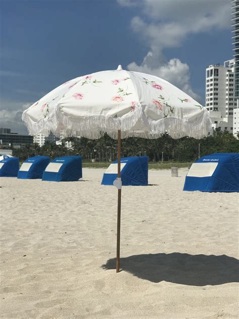 Beach Umbrella With Tassels Emilys Umbrellas Accessories Our Beach