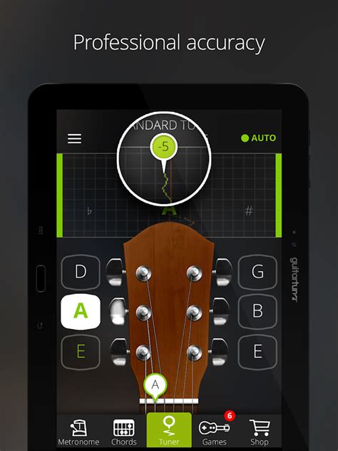 You can download our tuning app for guitar. Guitar Tuner Free - GuitarTuna - Android Apps on Google Play