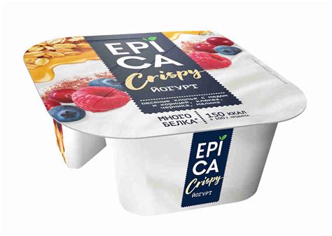 Йогурт epica crispy +смесь из мюслей и сушеных ягод 6%, 140г. Йогурт EPICA Crispy и смесь из мюсли и суш.ягод 6,5 % 138 ...