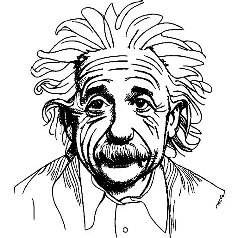 Albert Einstein Coloring Page · Creative Fabrica