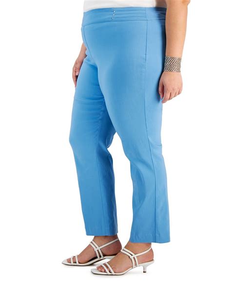 Jm Collection Plus Size Tummy Control Pull On Slim Leg Pants Created